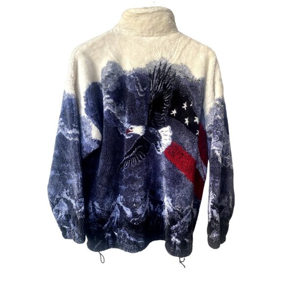 Bear Ridge Outfitters Eagle/U.S. Flag Full Zip Fleece Jacket Sz M Made USA - Picture 4 of 8